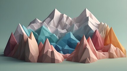 Geometric Peaks Pastel Landscape geometric mountains