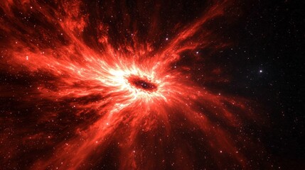 Explore the captivating motion of the red spiral galaxy.