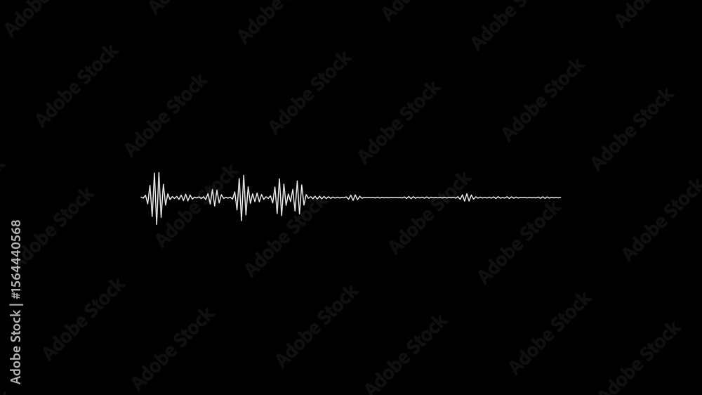 Poster sound waveform representing audio amplitude. waveform animation highlights music and signal. digital