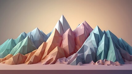 Geometric Peaks Pastel Landscape geometric mountains