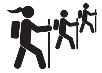 Hiking icon. Walking. Public footpath. Trail. png icon isolated on white background