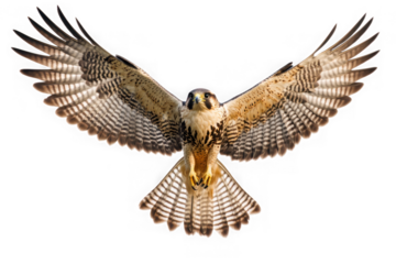 Majestic peregrine falcon flying with open wings bird of prey wildlife photography stock image vector illustration isolated on transparent background