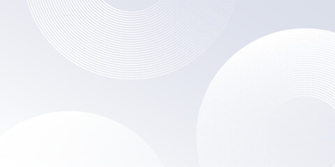 Simple white background with white circle lines. Digital future technology art modern