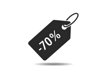 Seventy Percent Off Sale Tag | Discount Offer for Retail and Advertising