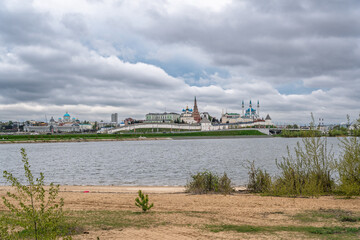 Cityscape of the embankment of the city of Kazan and the Kazan Kremlin. Russia