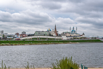 Cityscape of the embankment of the city of Kazan and the Kazan Kremlin. Russia