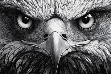 Vintage Eagle Eyes - Powerful Bird Illustration