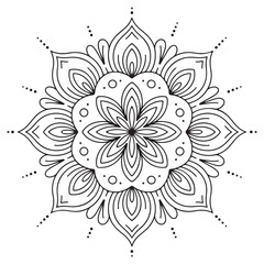 mandala vactor art.mandala petten.lotus mandala.Circular pattern in the form of a mandala. Henna tatoo mandala. Mehndi style. Decorative pattern in oriental style. Coloring book page.