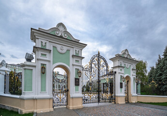 Beautiful cast iron gates of the governor's palace on the territory of the Kazan Kremlin.