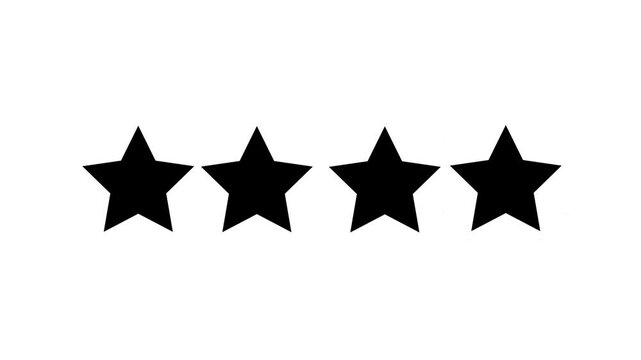 Five star rating icon animated video ,animation video isolated on alpha channel background.