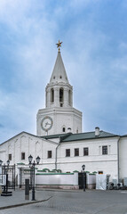 Spasskaya Tower in sunny summer day. Kazan Kremlin. Republic of Tatarstan. Kazan. Russia