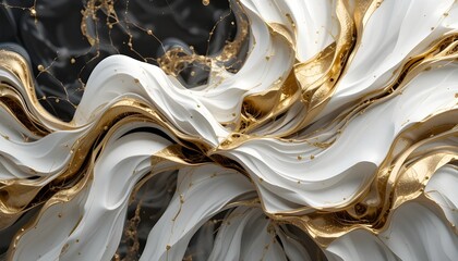 : Elegant Harmony: Abstract White and Gold Geometric Shapes Background