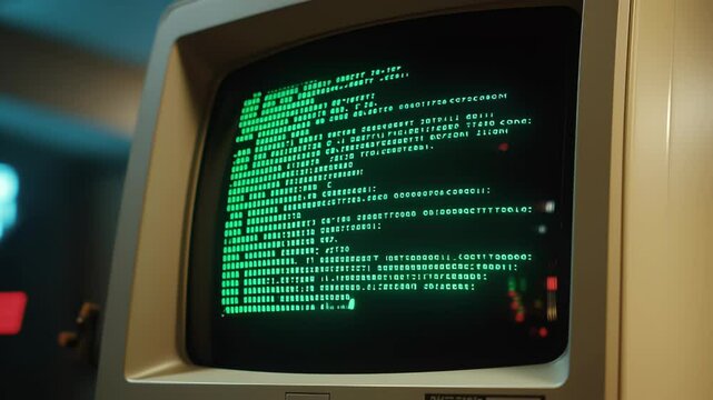Vintage 1990s Computer Monitor with a Command-Line Interface