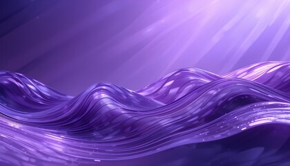 Elegant Shiny Waves Flowing Gracefully on a Deep Purple Background Design
