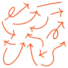 Arrow directional scribble cartoon illustration