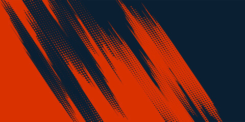 Halftone dots red and blue color pattern gradient grunge texture background. Dot pop art comic sport style vector illustration. grunge vector dots