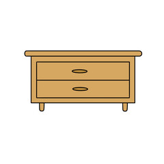 A wooden dresser with two drawers