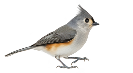 Tufted Titmouse Bird Profile Black Background