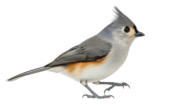 Tufted Titmouse Bird Profile Black Background