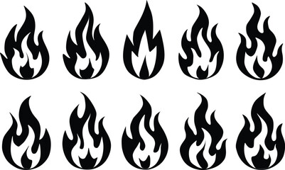 set of fire icons