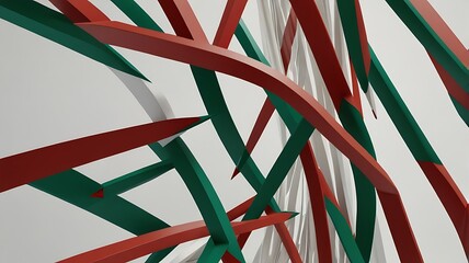Red green abstract geometric shapes image