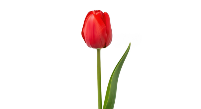 Single Red Tulip On Black Background