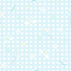Vector - Abstract seamless pattern on cute checkered blue and white on boy, son concept. Can be use for print, paper, fabric.
