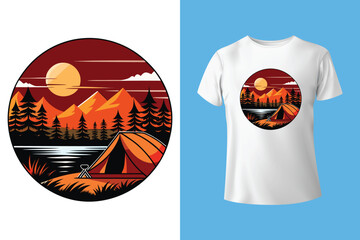 Camping creative t-shirt design vector, Adventure t-shirt design, Outdoor t shirt design,print, Camping logo design vector illustration,I JUST WANT TO GO CAMPING