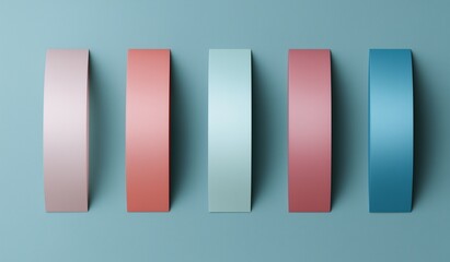 A minimalist pastel gradient color scheme featuring vertical bars on a serene blue background, embodying elegance and simplicity for modern branding, digital ads, or social media campaigns