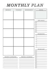 A4 Size Simple Monthly Planner Template Pages