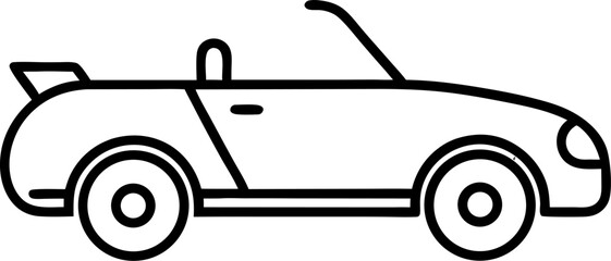 Coupe Car Vector Icon in Flat Minimal Style for Automotive and App Design