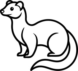 Black ferret silhouette animal wildlife playful mammal weasel pet isolated