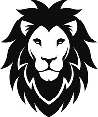 lion head silhouette, vector illustration