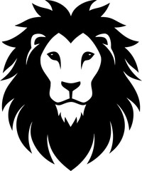 lion head silhouette, vector illustration
