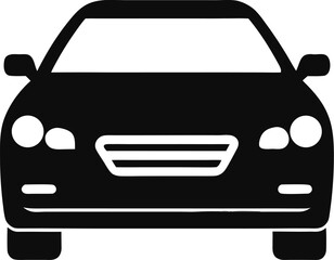 Minimalistic sedan car icon in line art style, vector representation with a clean look. Editable stroke.