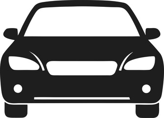 Minimalistic sedan car icon in line art style, vector representation with a clean look. Editable stroke.