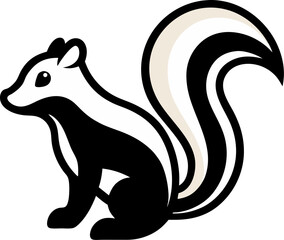 skunk silhouette, skunk line art silhouette, skunk  vector illustration