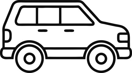 Modern SUV Car Vector Icon in Flat Minimal Style for Automotive and App UI

