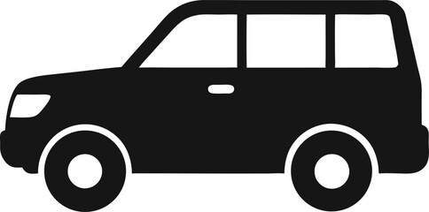 Modern SUV Car Vector Icon in Flat Minimal Style for Automotive and App UI

