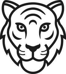 silhouette tiger face and head tittle, Tiger Face and Head Silhouette Vector, silhouette tiger