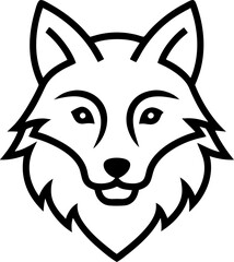 Smiling wolf face silhouette illustration vector file for printing