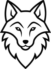Smiling wolf face silhouette illustration vector file for printing