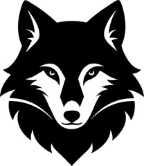 Smiling wolf face silhouette illustration vector file for printing