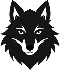Smiling wolf face silhouette illustration vector file for printing