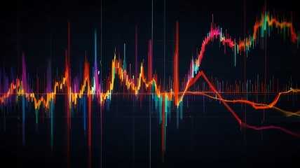 Vibrant financial data visualization abstract analytics
