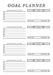 a4 size Goal Planner Template Pages