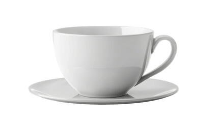 Minimal white ceramic cup for kitchen or coffee isolated on white background