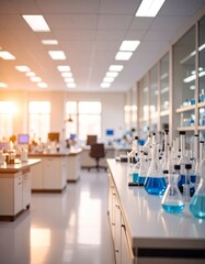 Medical science laboratory. Concept of virus and bacteria research.