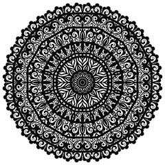 Beautiful Floral Mandala Pattern Design. Black And White Mandala Flower. Oriental Mandala Vector. 