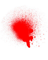 Crimson Red Spray Paint Splatter on Transparent Background A Versatile Graphic Element for Adding Texture and Impact to Designs, Red Color Explosion